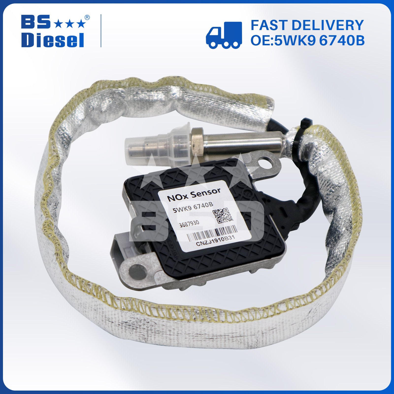 Good Quality Auto Sensors Nitrogen Oxide Sensor 5WK9 6740B NOx Sensor 3687930 5WK96740B for Cummins ISX15 ISZ13 QSX15