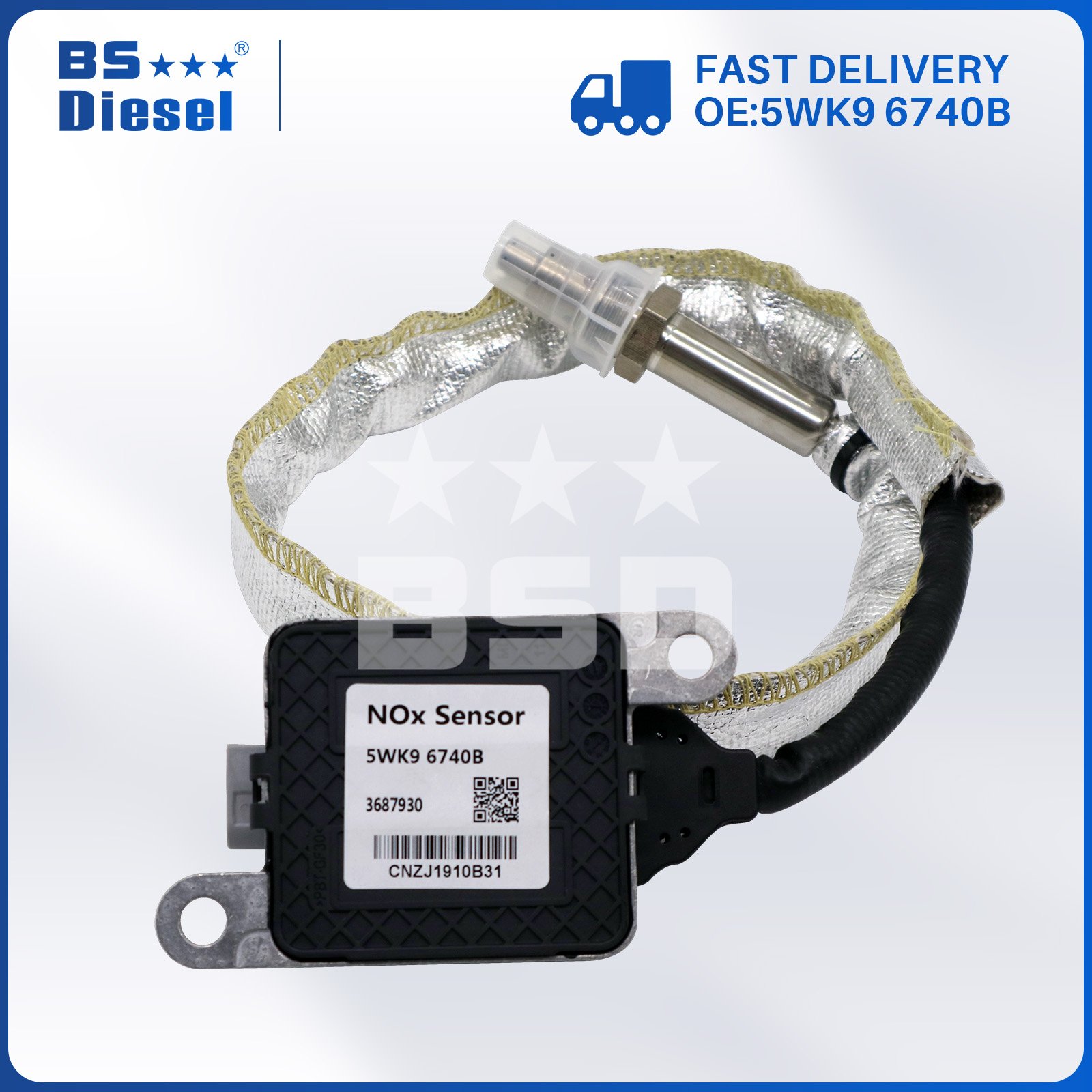 Good Quality Auto Sensors Nitrogen Oxide Sensor 5WK9 6740B NOx Sensor 3687930 5WK96740B for Cummins ISX15 ISZ13 QSX15