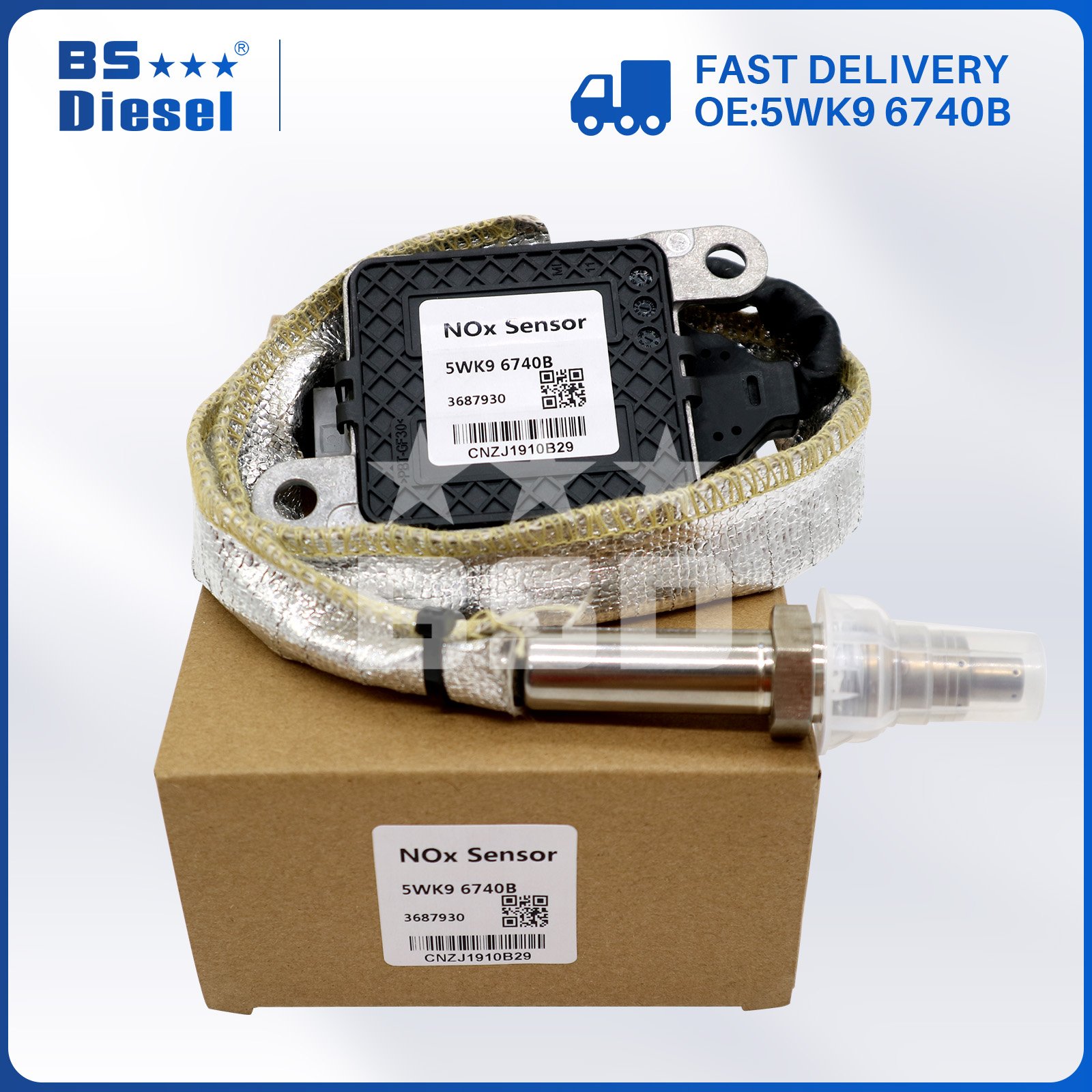 Good Quality Auto Sensors Nitrogen Oxide Sensor 5WK9 6740B NOx Sensor 3687930 5WK96740B for Cummins ISX15 ISZ13 QSX15