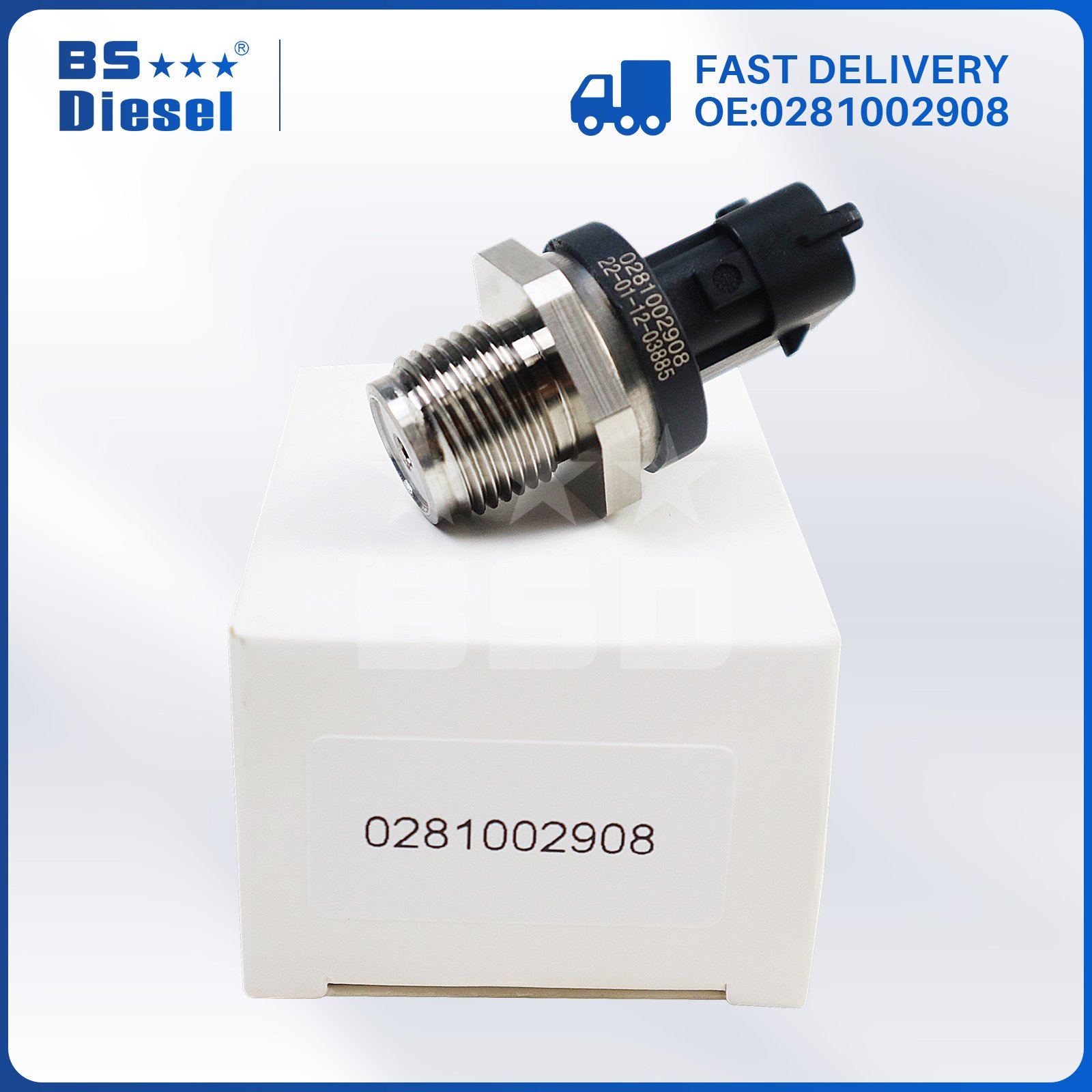 Auto Spare Parts Common Rail Fuel Pressure Sensor 0281002908 for Mitsubishi KIA Sorento I Hyundai 2.5 CRDi