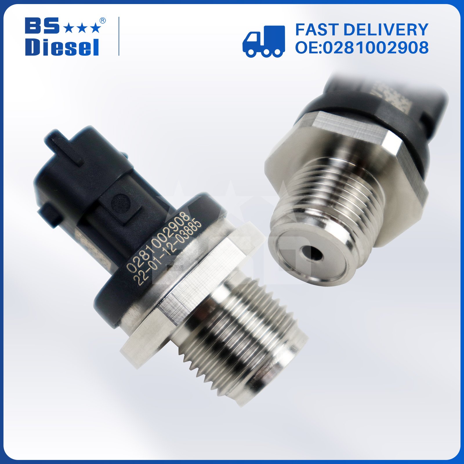 Auto Spare Parts Common Rail Fuel Pressure Sensor 0281002908 for Mitsubishi KIA Sorento I Hyundai 2.5 CRDi