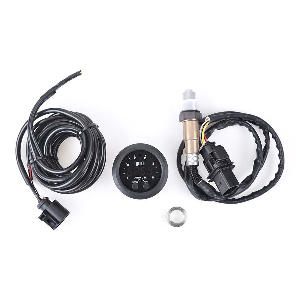 Air Fuel Ratio Gauge Ultra-Thin Round 52MM S-Serie LED Digital Display with Wideband O2 Oxygen Sensor 12V