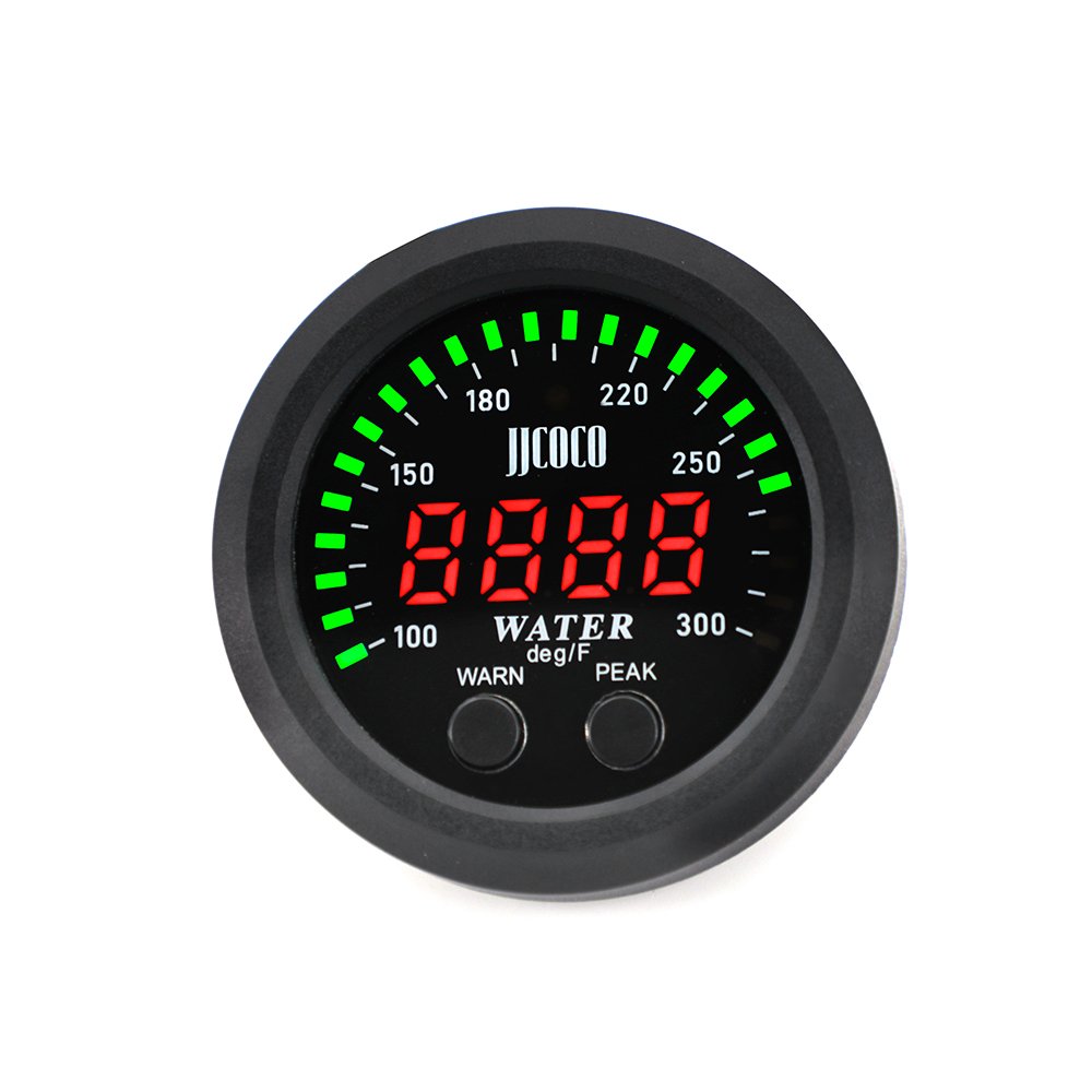 52mm Digital 100~300 Fahrenheit Electronic Water Temp Gauge Ultra-Thin Water Temperature Gauge Sensor Green Led Display