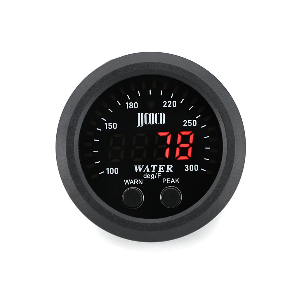 52mm Digital 100~300 Fahrenheit Electronic Water Temp Gauge Ultra-Thin Water Temperature Gauge Sensor Green Led Display
