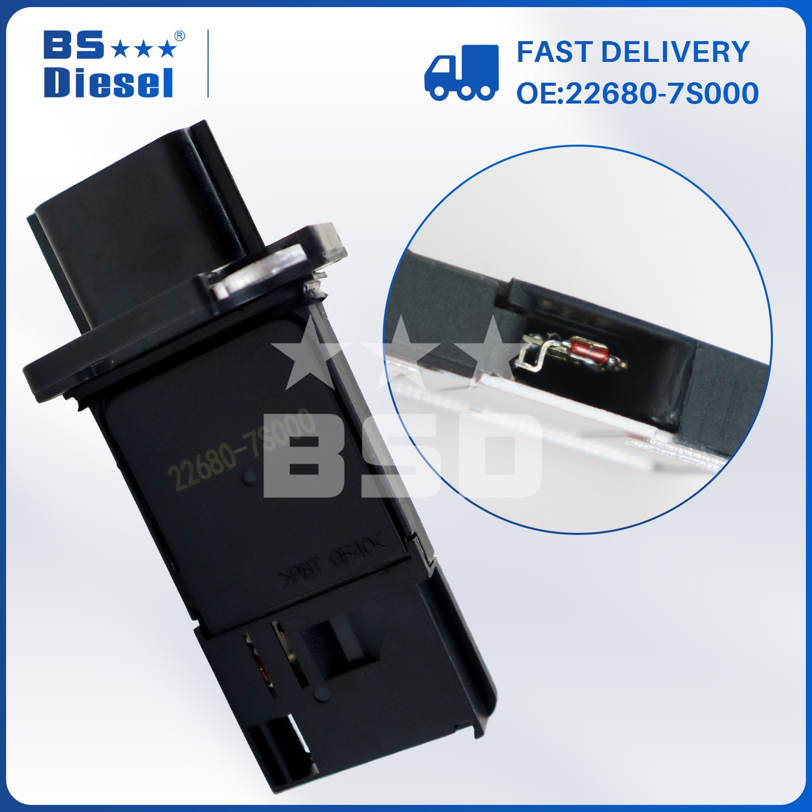 Car Engine Spare Parts MAF Sensor AFH70M-38 Auto Sensors Mass Air Flow Meter Sensor 22680-7S000 for Nissan Parts