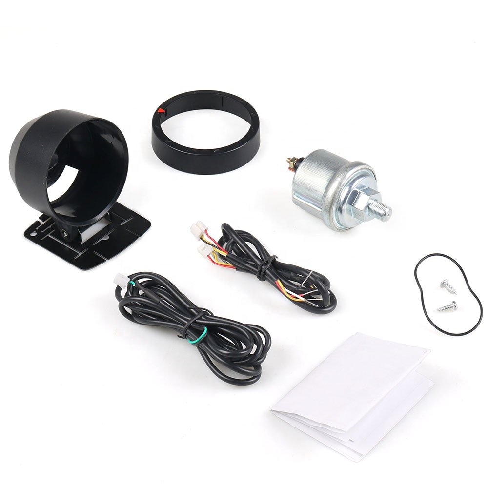 60MM Auto Car Oil Pressure Gauge 0-10 Bar Oil Press Meter With Oil Pressure Sensor