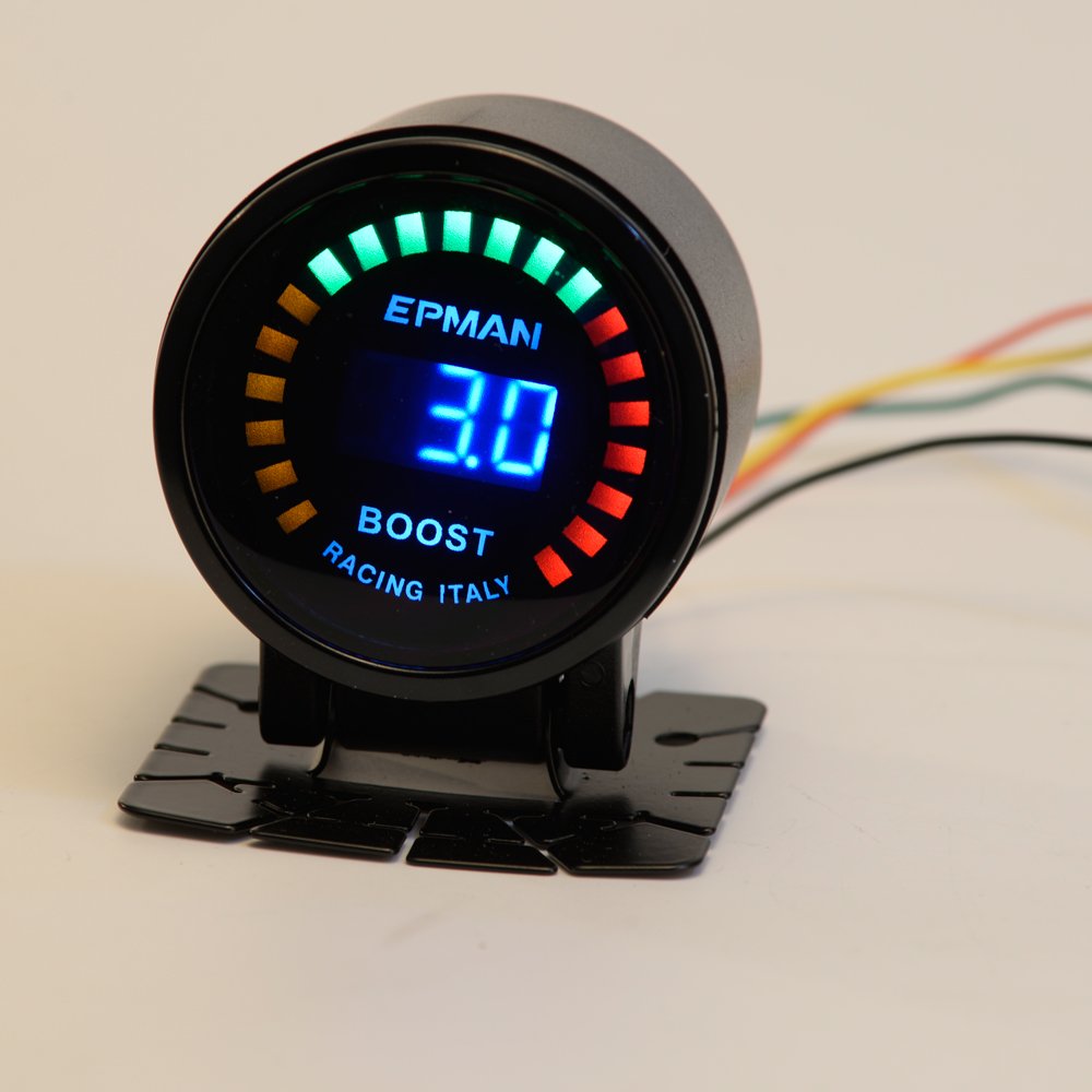 EPMAN Car Motor Auto 2" 52mm Digital 20 LED PSI/BAR Turbo Boost Gauge Meter With Sensor EP-GA50BOOST