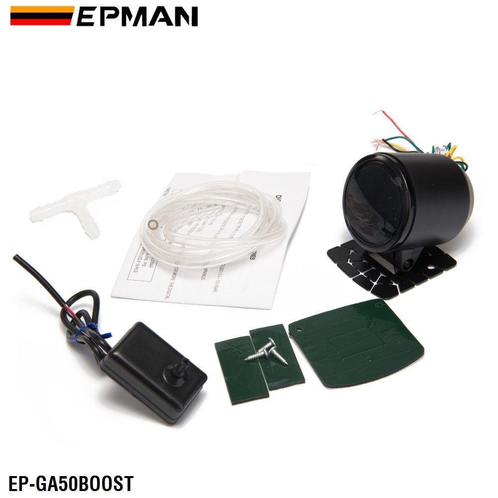 EPMAN Car Motor Auto 2" 52mm Digital 20 LED PSI/BAR Turbo Boost Gauge Meter With Sensor EP-GA50BOOST