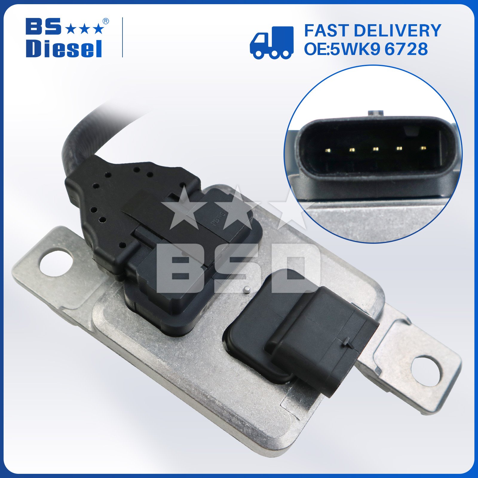SCR System Auto Sensors Nitrogen Oxide Sensor 5WK9 6728 Nox Sensor 8R0907807A 5WK96728 for Au-di Q5 2.0 TDI A4 3.0 TDI V-W