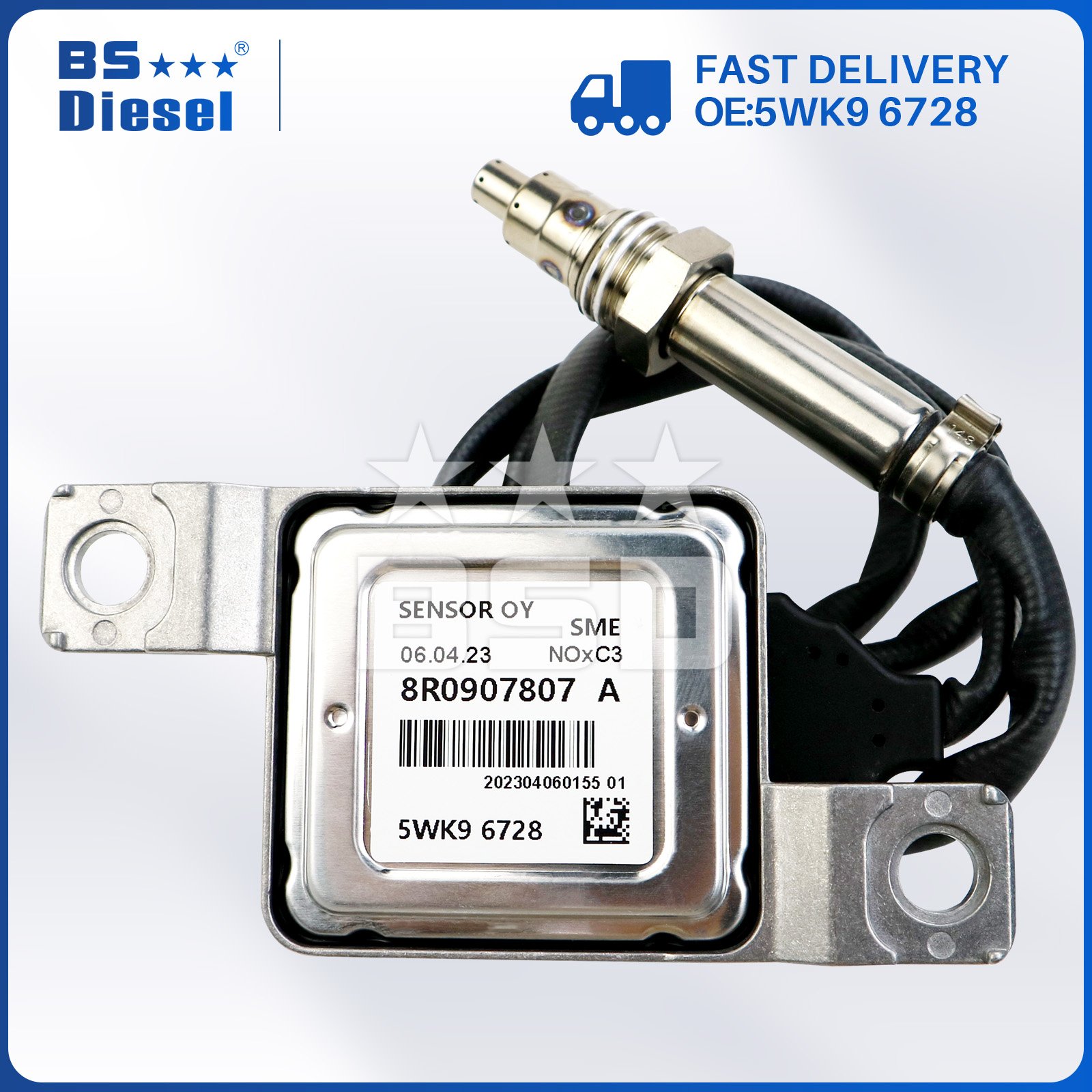 SCR System Auto Sensors Nitrogen Oxide Sensor 5WK9 6728 Nox Sensor 8R0907807A 5WK96728 for Au-di Q5 2.0 TDI A4 3.0 TDI V-W