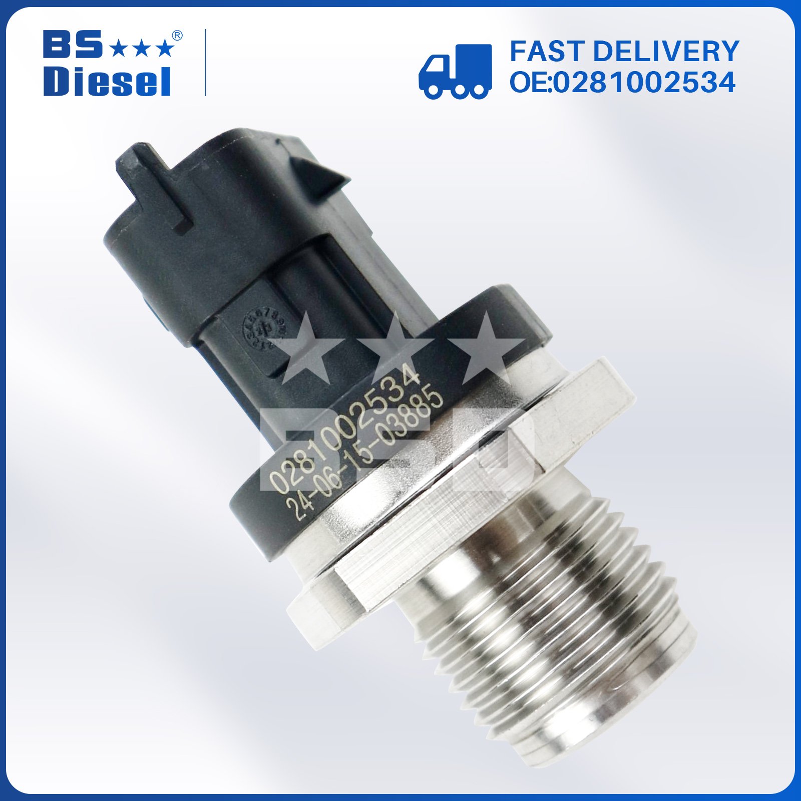 Autoparts Fuel Rail Pressure Sensor 0281002534 for Kodiak Silverado GMC C4500 C5500 Topkick Sierra 2500 3500