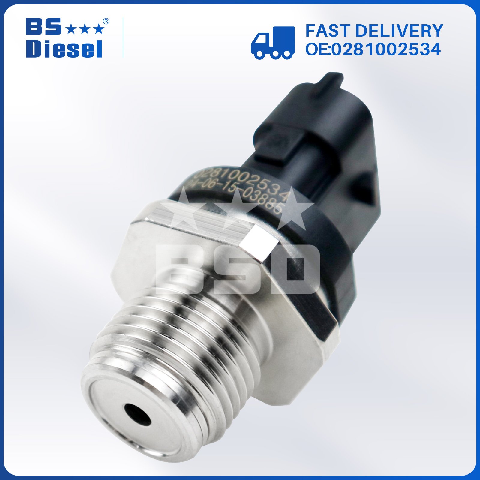 Autoparts Fuel Rail Pressure Sensor 0281002534 for Kodiak Silverado GMC C4500 C5500 Topkick Sierra 2500 3500