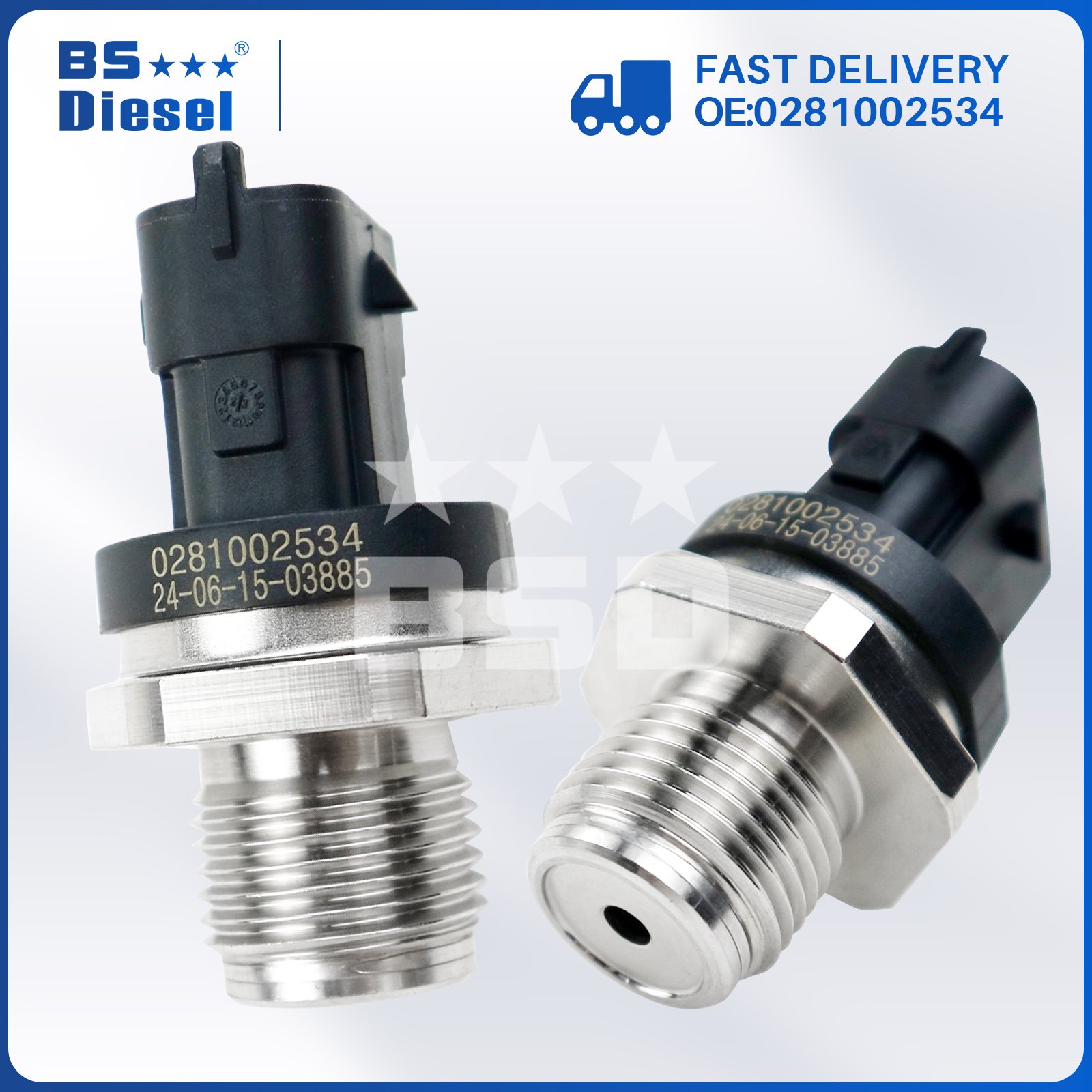 Autoparts Fuel Rail Pressure Sensor 0281002534 for Kodiak Silverado GMC C4500 C5500 Topkick Sierra 2500 3500