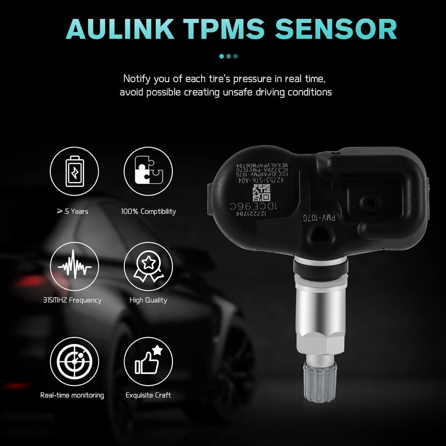 42753-STK-A04 TPMS Tire Pressure Monitor Sensor PMV-107G 4PCS for Honda Pilot 2009-2015 Acura MDX 2007-2013 TSX 2007-2014