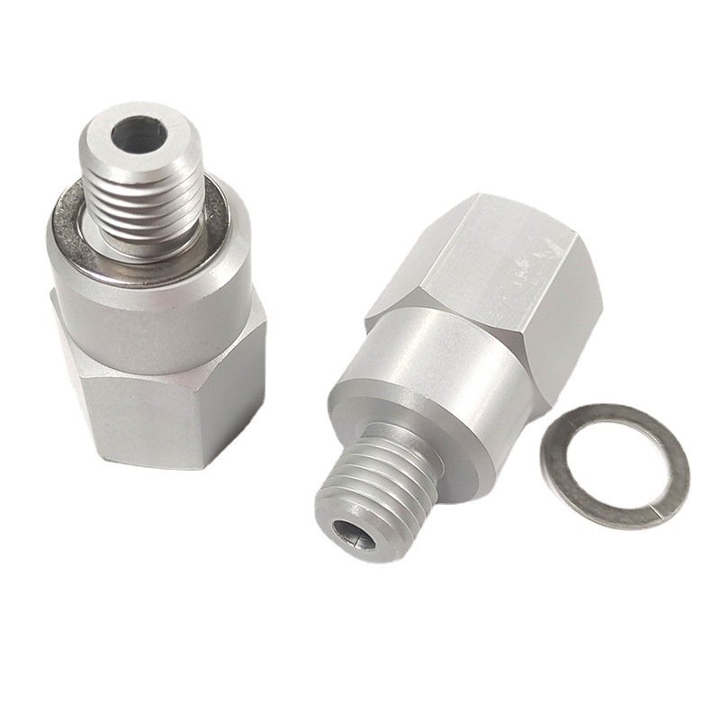 Oil Pressure Sensor Cooling Water Temperature Sensor Adapter M12 *1.5 Male to 3/8 NPT Female Aluminum Silver in Stock