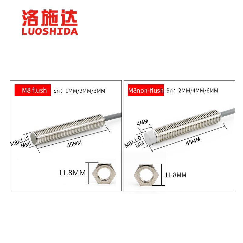 M8 Detect Metal Object Cylindrical sensor Inductance Approach Switch Pnp Photoelectric Sensor For Automatic Door Induction