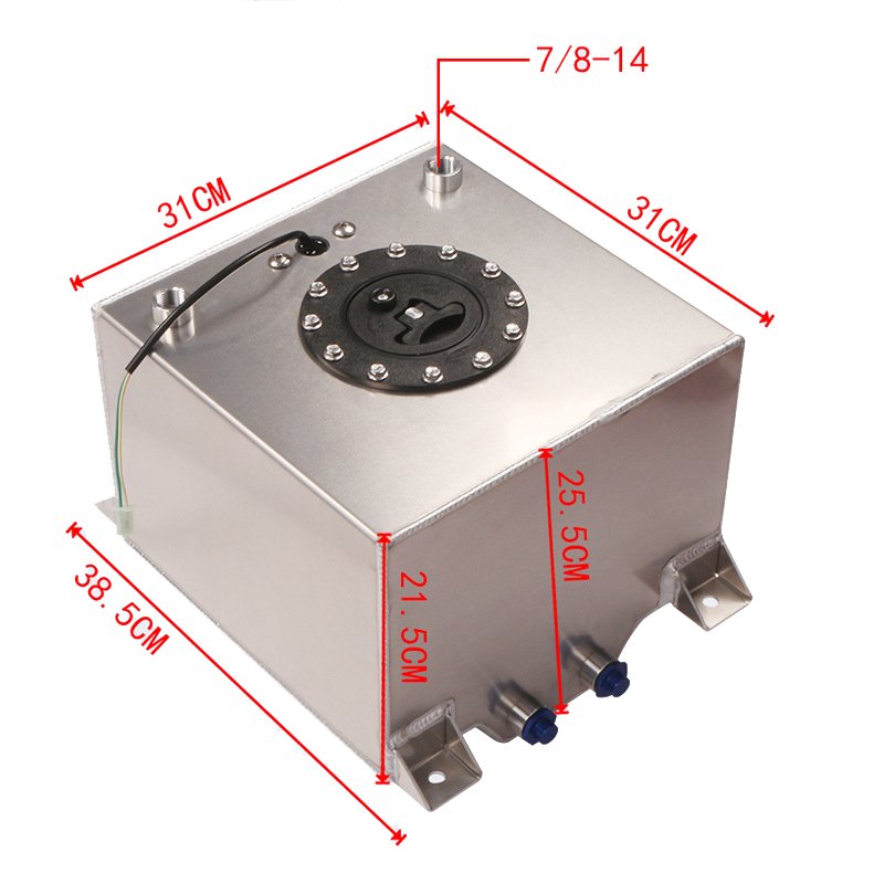 20L Auxiliary Fuel tank Aluminum Buffer tank Mirror Polished Internal Fuel Coll Foam Without Sensor Black and Sliver OC-1018-20