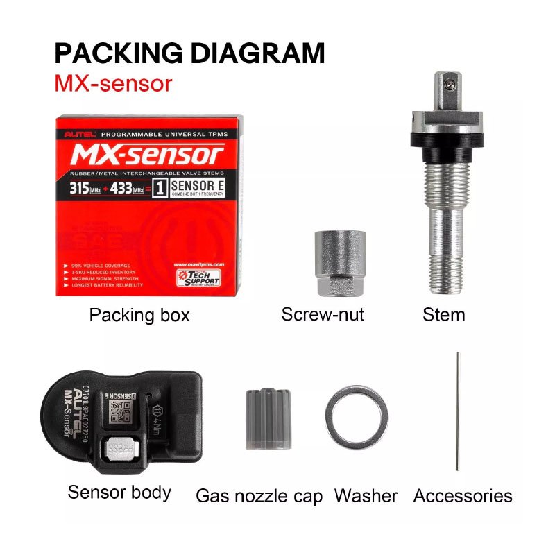 Auto Car Tires Tpms Digital Pressure Monitoring Sensor 315&433MHz 2 in 1 Pressure Sensor