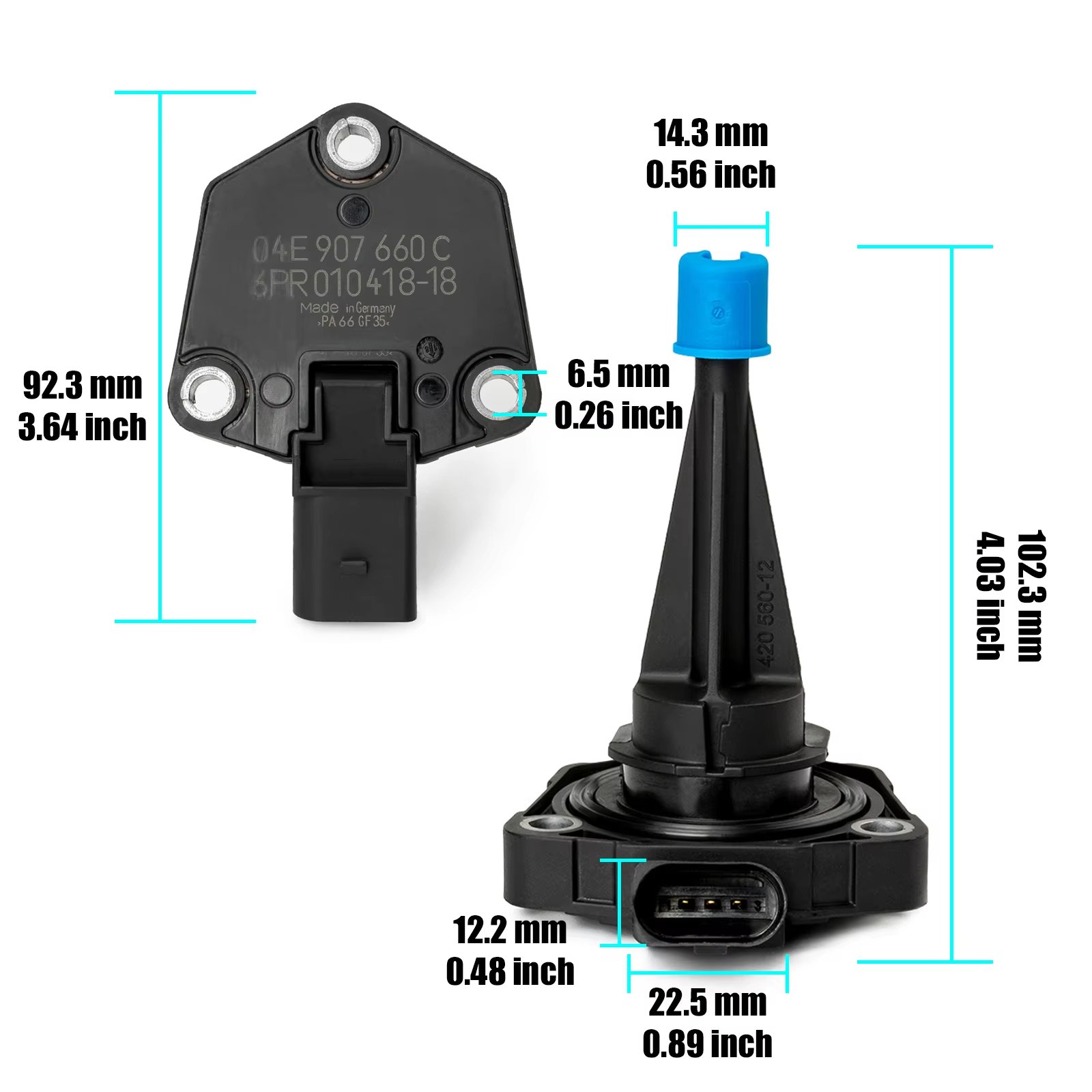 Audi A3 & VW Golf Jetta SportWagen Engine Oil Tank Level Sensor 04E907660C 04E-907-660-C 04E907660 Auto Sensors