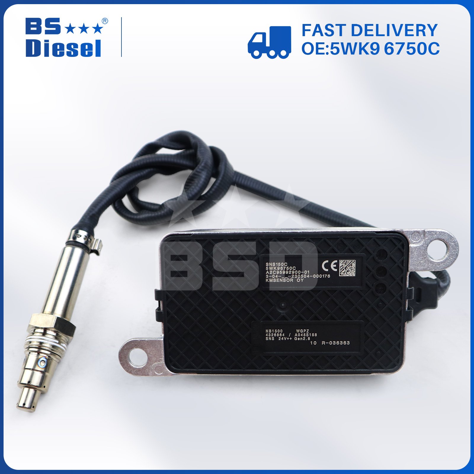 Hot Sale Auto Spare Part Nitrogen Oxygen Sensor 5WK9 6750C 4326864 NOX Sensor 5WK96750C for Cummins DAF Truck