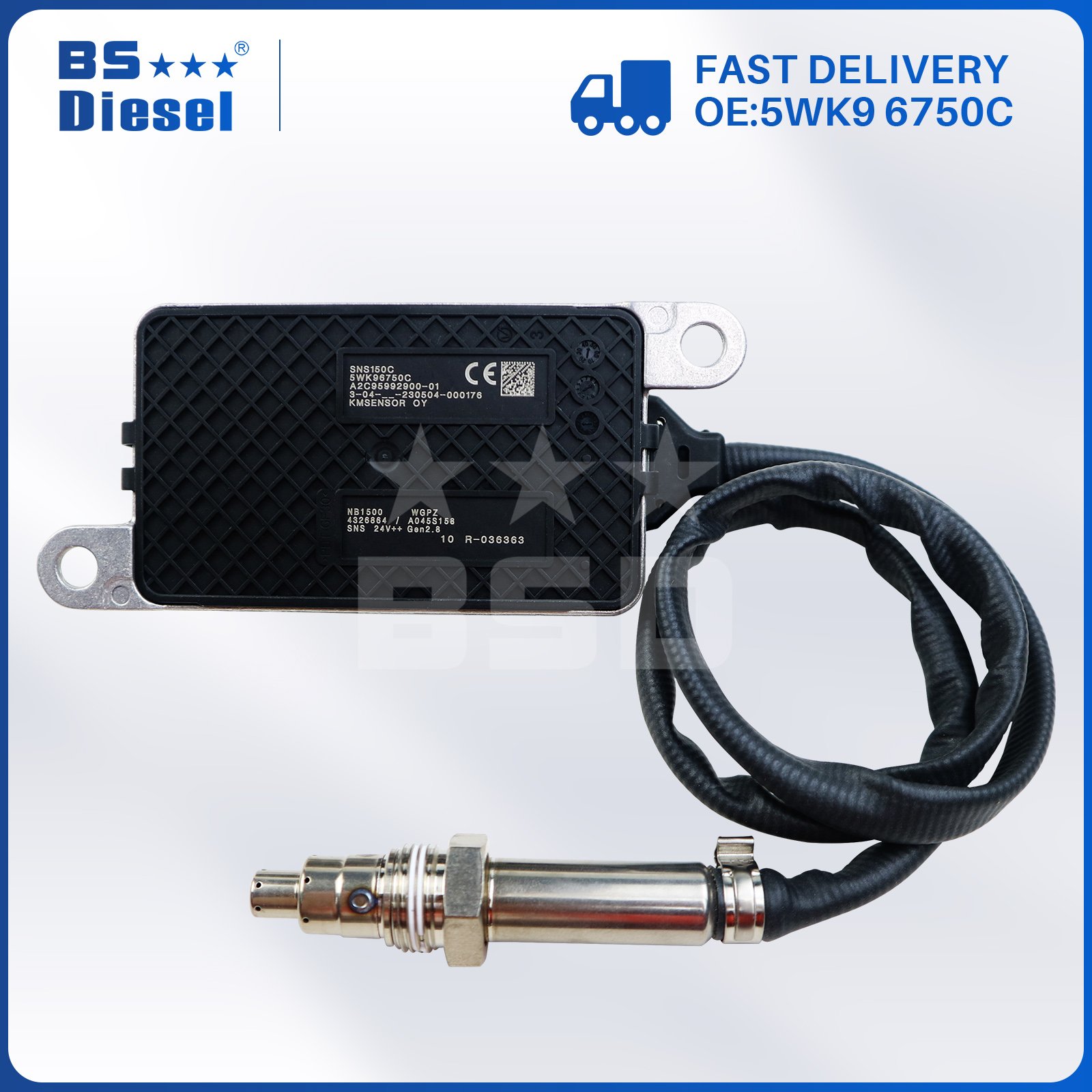 Hot Sale Auto Spare Part Nitrogen Oxygen Sensor 5WK9 6750C 4326864 NOX Sensor 5WK96750C for Cummins DAF Truck