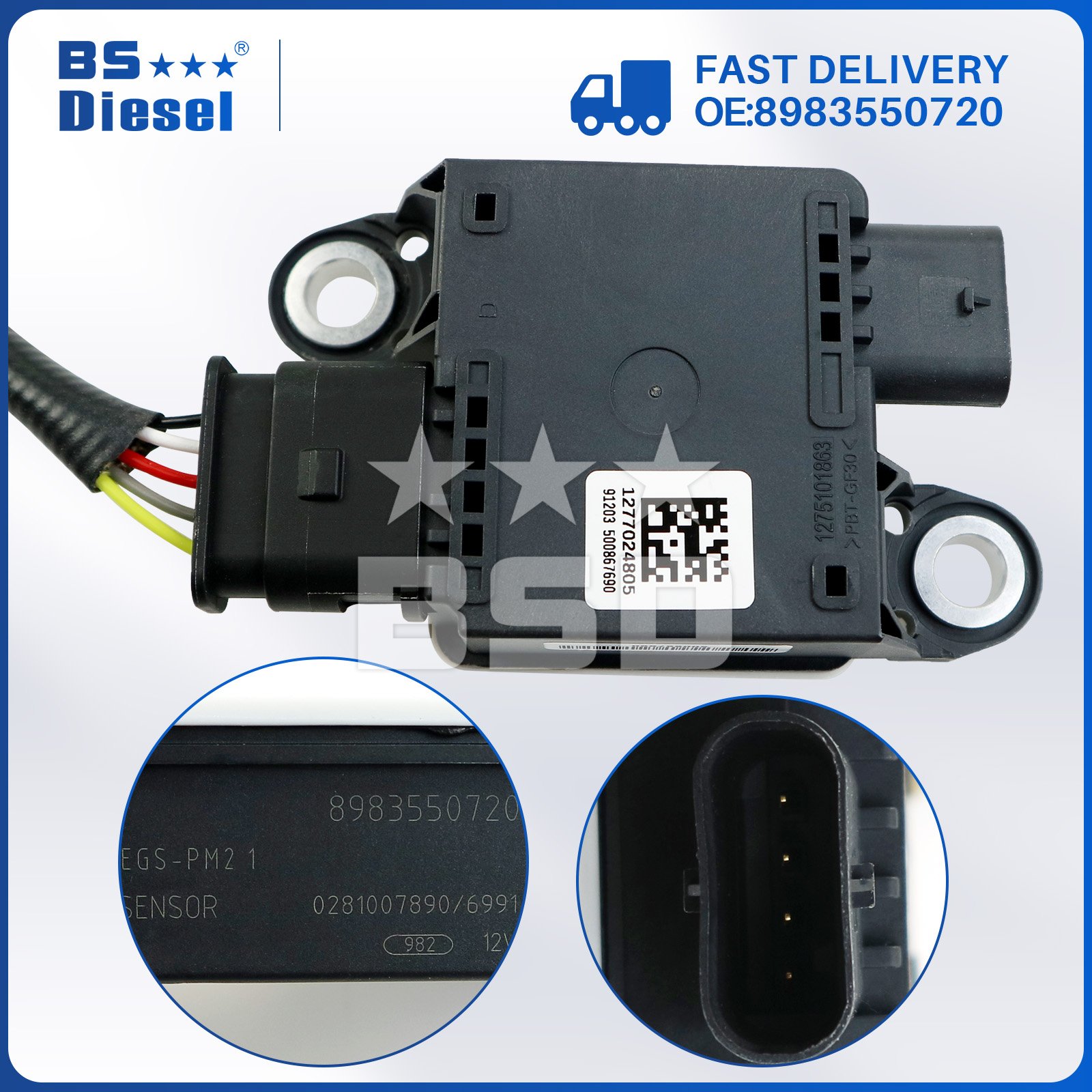 Diesel Exhaust Particulate Sensor 0281007890 0281006991 PM Sensor 8983550720 for I-suzu D-Max II 1.9 Ddi