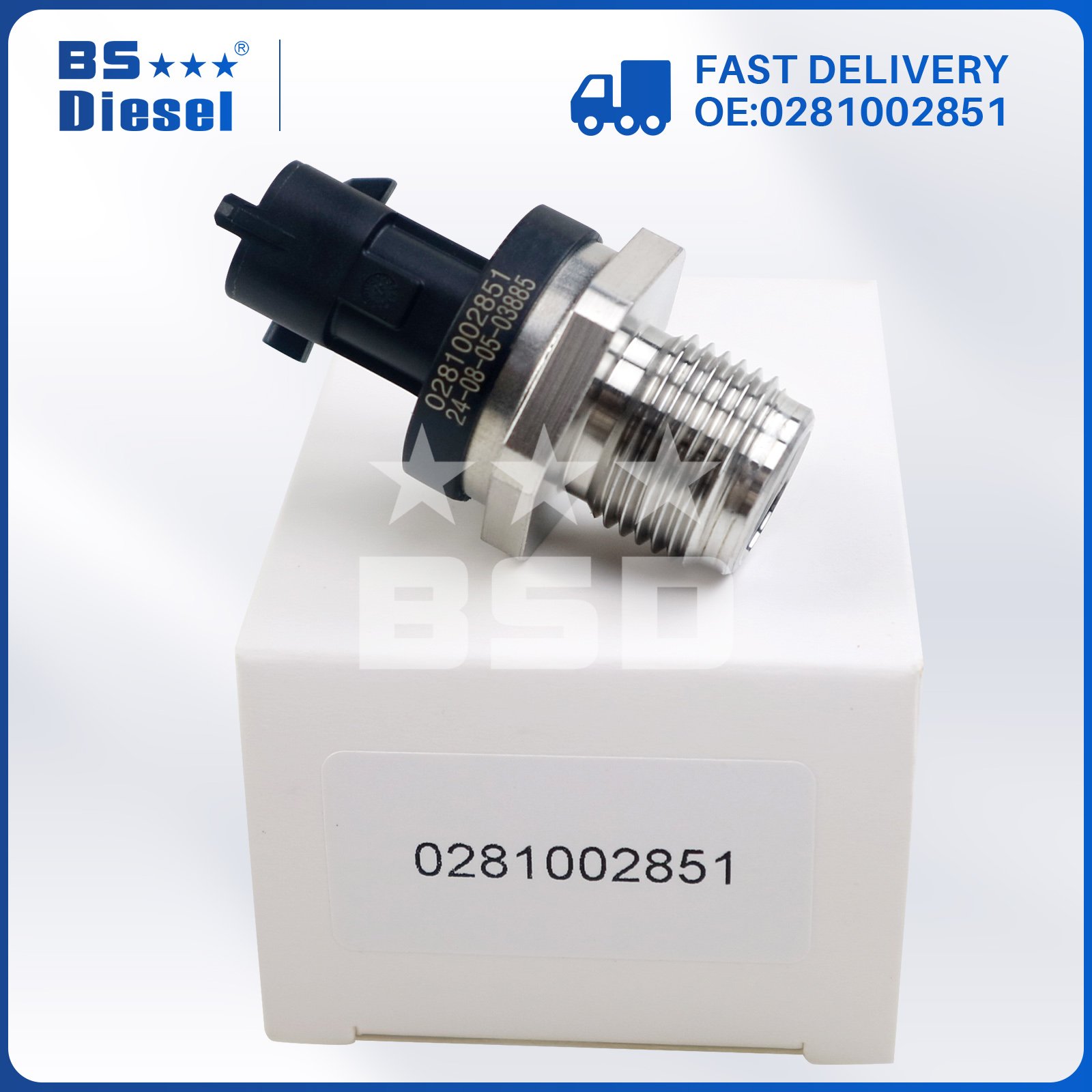 Car Spare Parts Fuel Rail Pressure Sensor 0281002851 for Dodge Ram 6.7L Cummins Diesel 5.9L