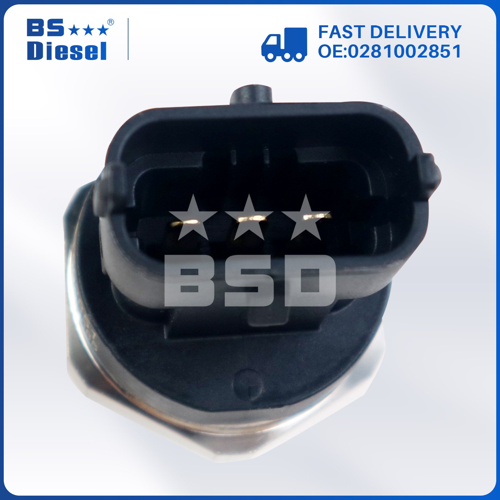 Car Spare Parts Fuel Rail Pressure Sensor 0281002851 for Dodge Ram 6.7L Cummins Diesel 5.9L