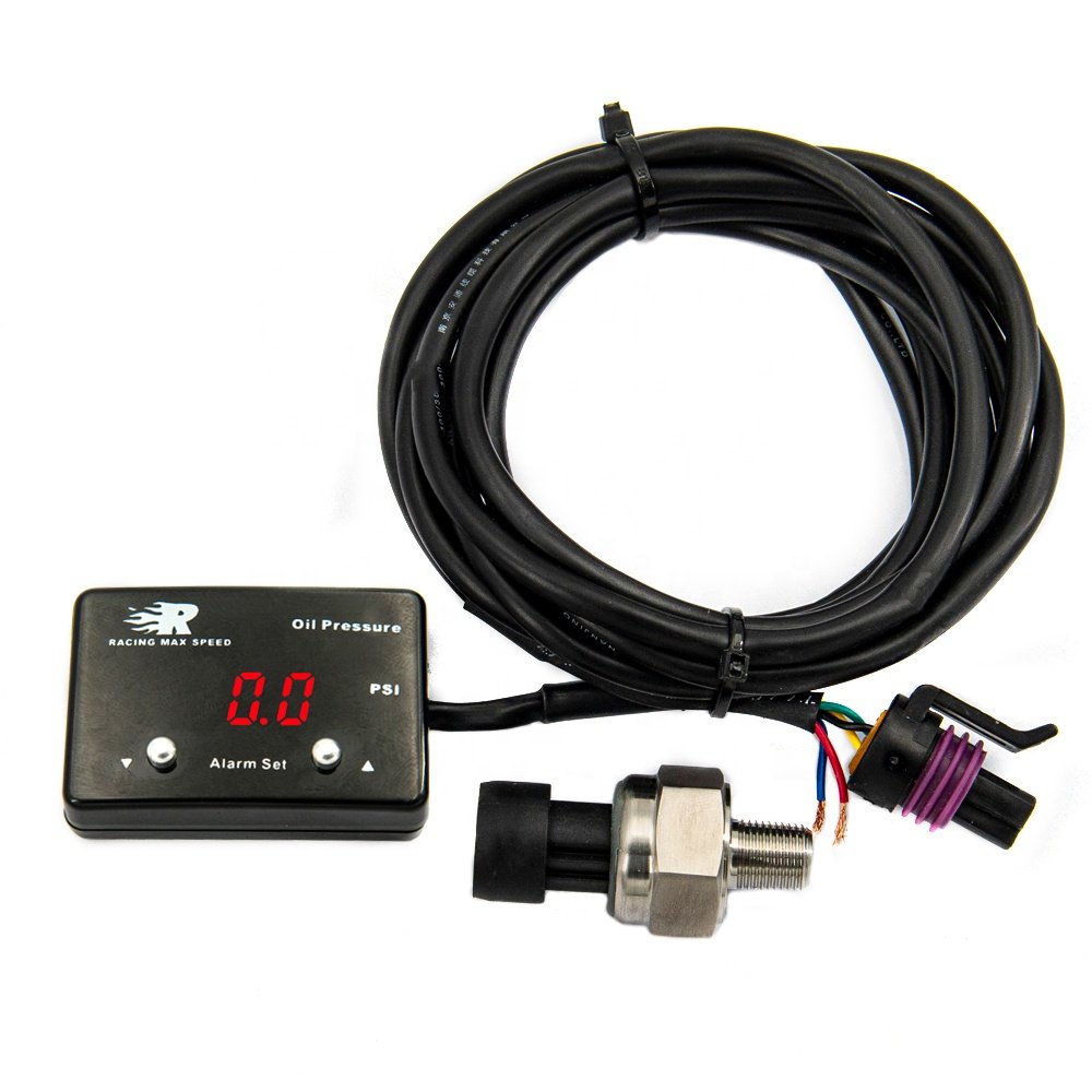 Universal 200psi 1/8 Npt Sensor 12v Digital Oil Gauge Pressure Display Oil Pressure Gauges/meter with Sensor OPM-01