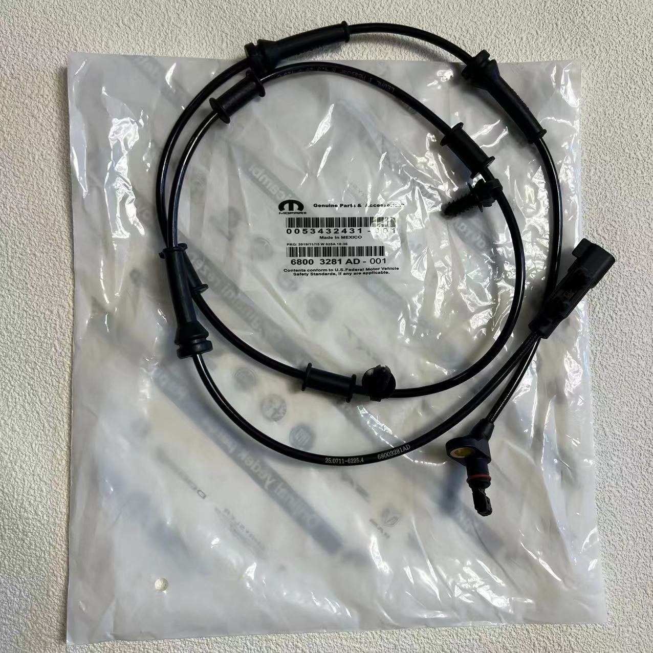 68003281AC ABS wheel speed sensor front left or right for Jeep Wrangler 2007-17