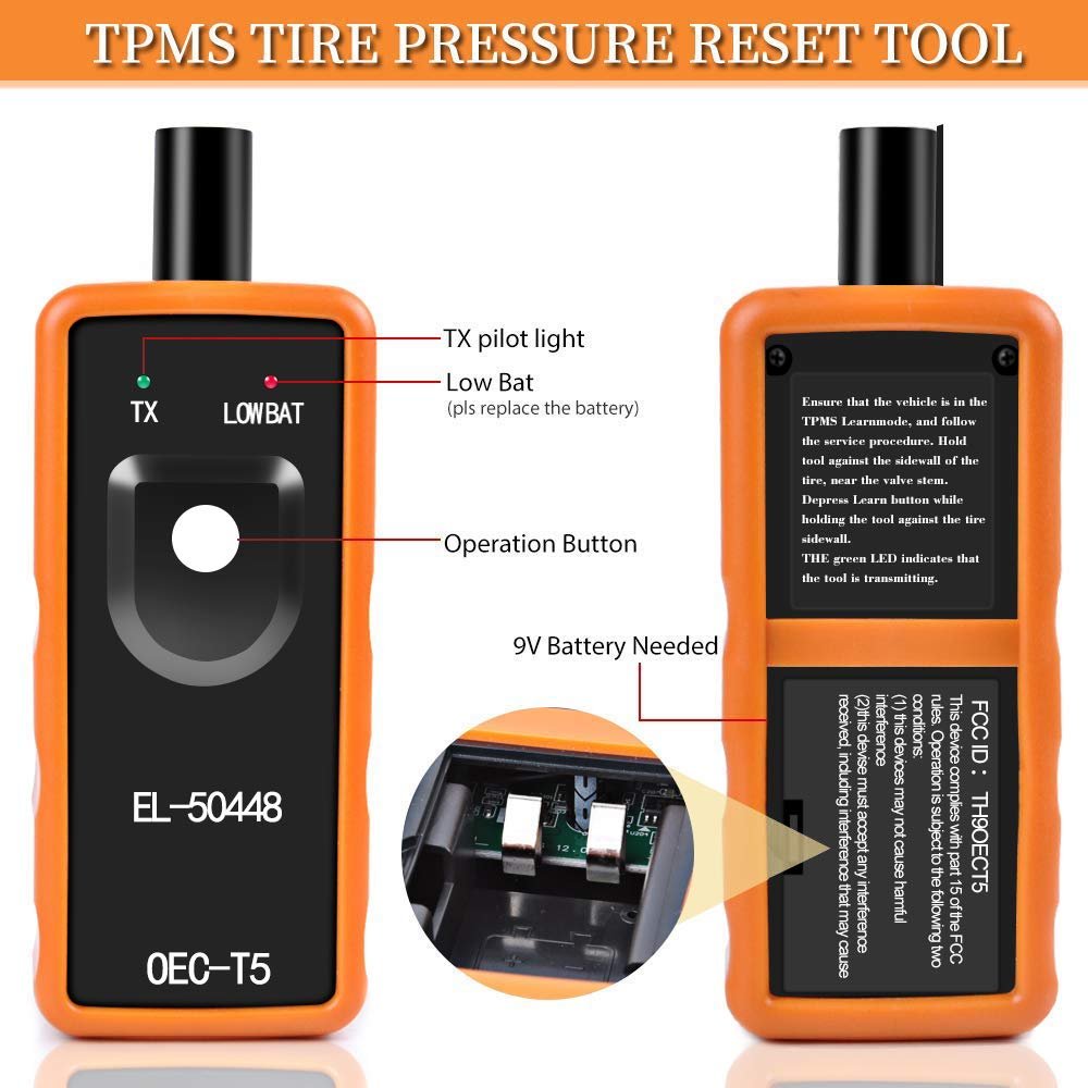 8 PCS EL-50448 Auto Tire Pressure Monitor Sensor, OEC-T5 TPMS Relearn Activation Tool for GM Series Vehicle 2006-2019