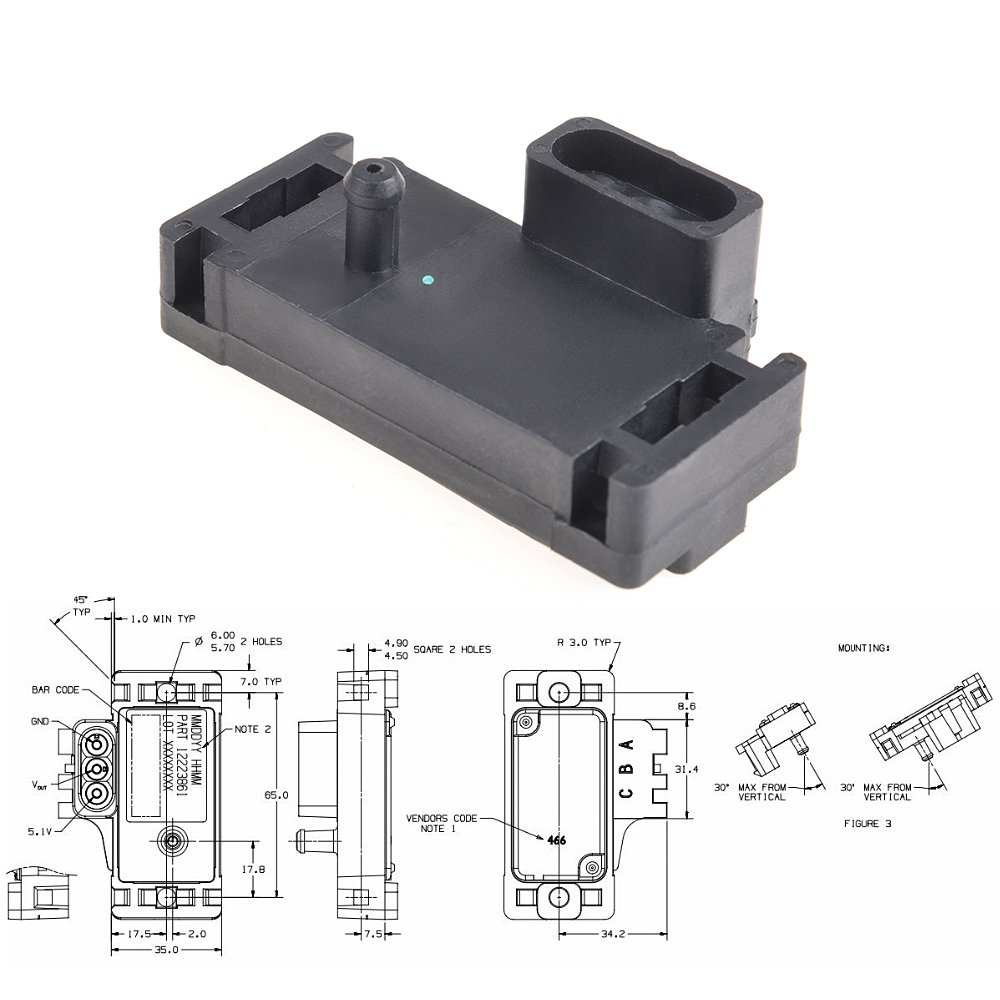 High Quality Universal Air Intake Pressure Sensor Suitable for Buick Citroen GMC Chevrolet 16040749
