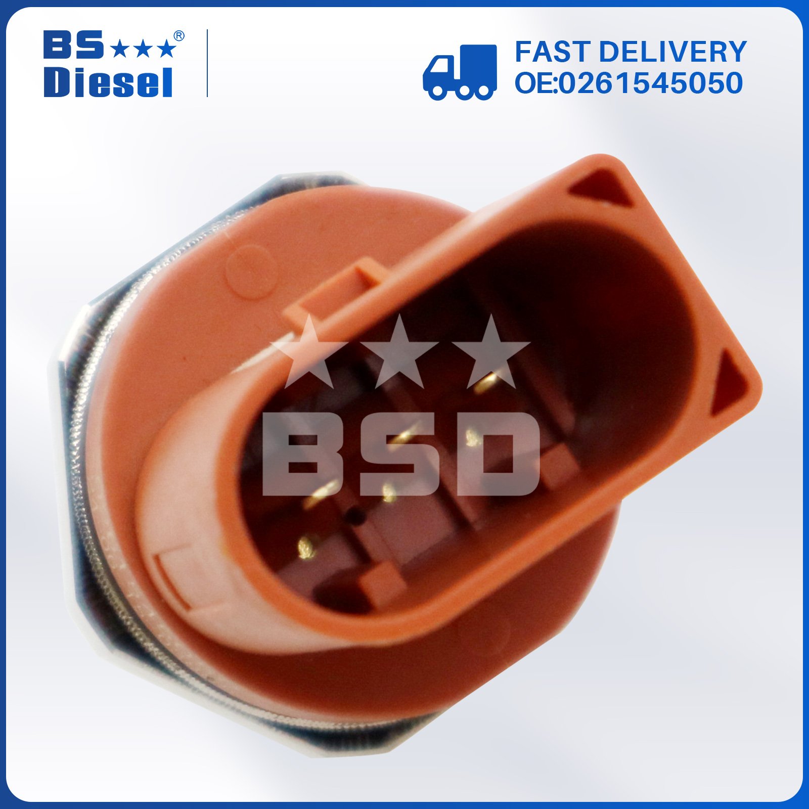 Machinery Engine Parts Auto Sensors Common Rail Pressure Sensor 0261545050 for Audi A3 A4 A5 Seat VW Jetta Passat
