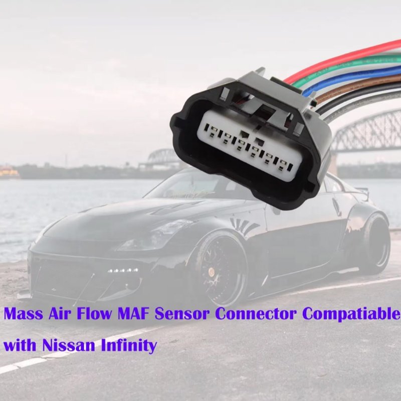 Electrical Wiring Harness Mass Air Flow MAF Sensor Connector Plug 6Pins for Nissan Infinity OE 22680-7S000 22680-CA000 AFH70M-38