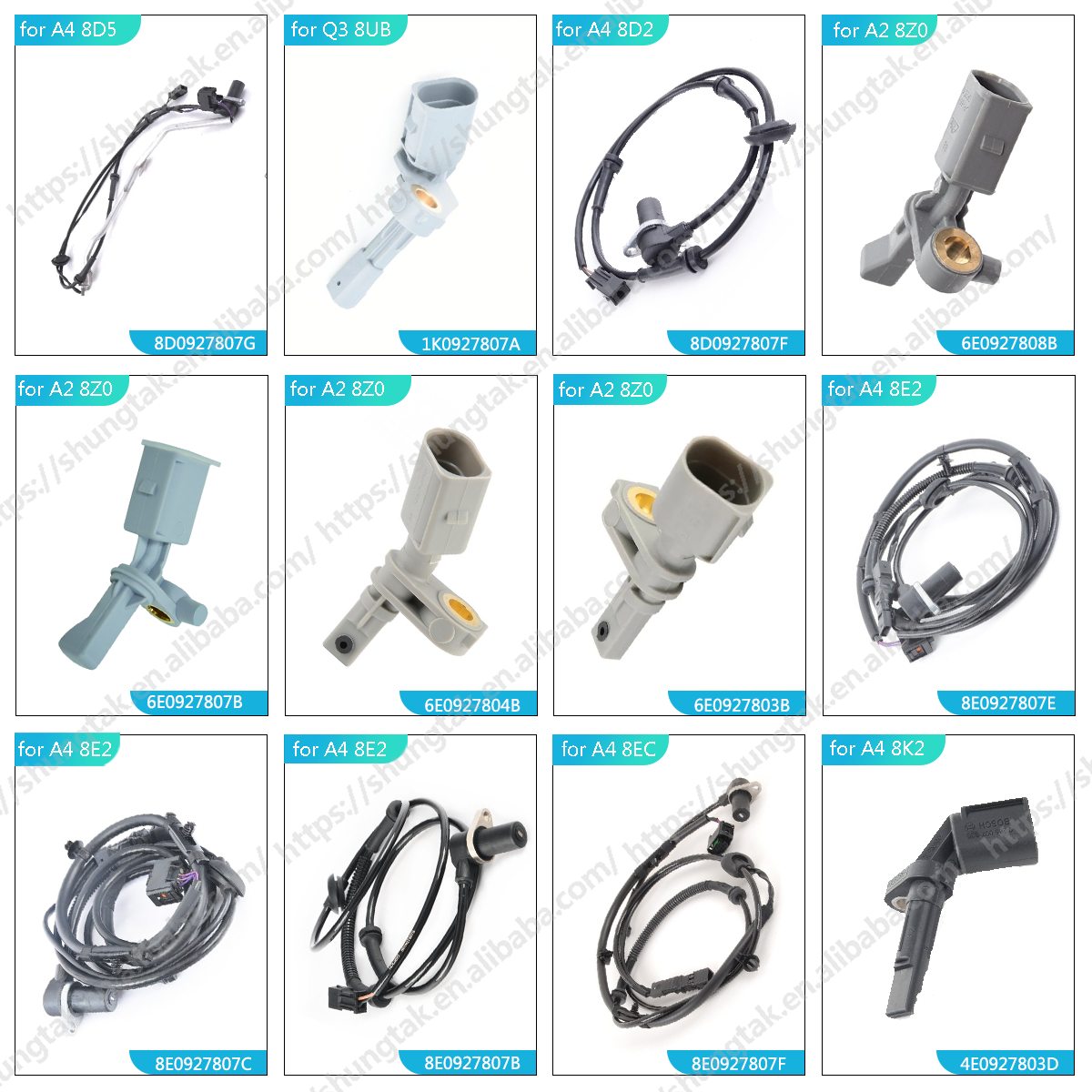 ShungTak Wholesale Car Auto Parts ABS Wheel Speed Sensor ABS DSC Sensor Wheel Speed Indicators for Audi A6 C5 4B0927803C