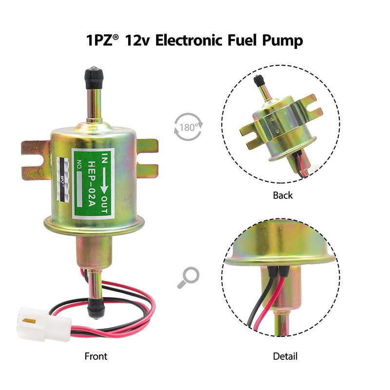 New Aluminum Electronic Pump 12V Universal 2.5-4 PSI Gas Diesel Inline Low Pressure Electric Fuel Pump HEP02A