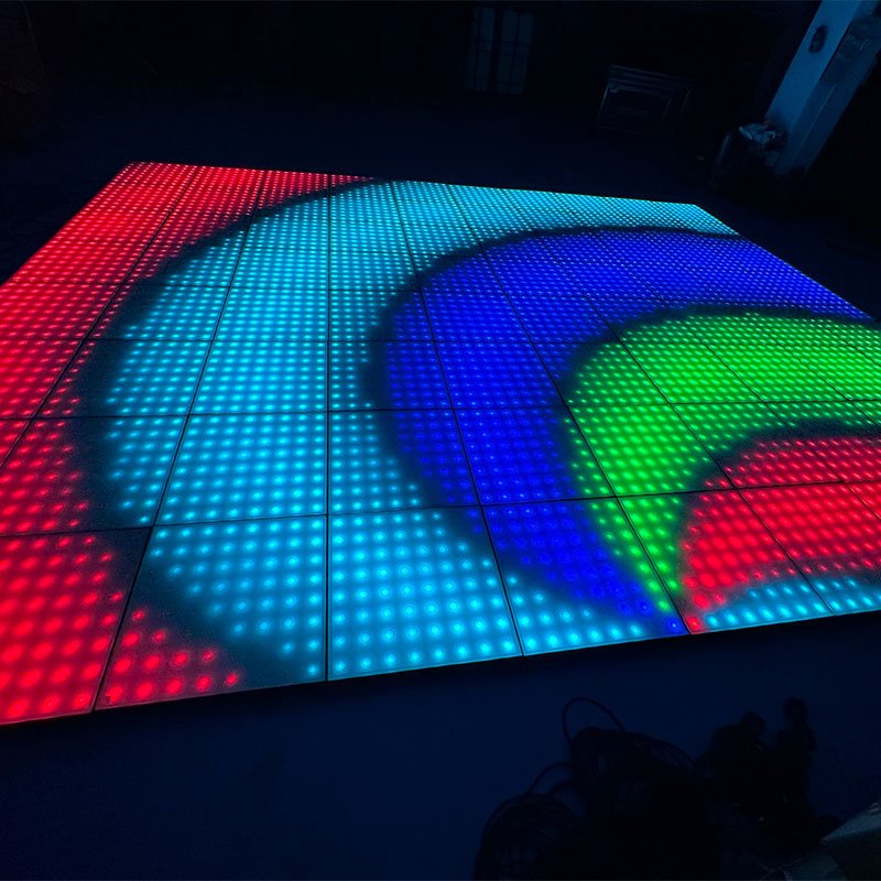 Commercial Outdoor LED Sensor Lights White Glitter Top Dance Floor for Parties Magnetic Vinyl DMX Control Scream Mirror