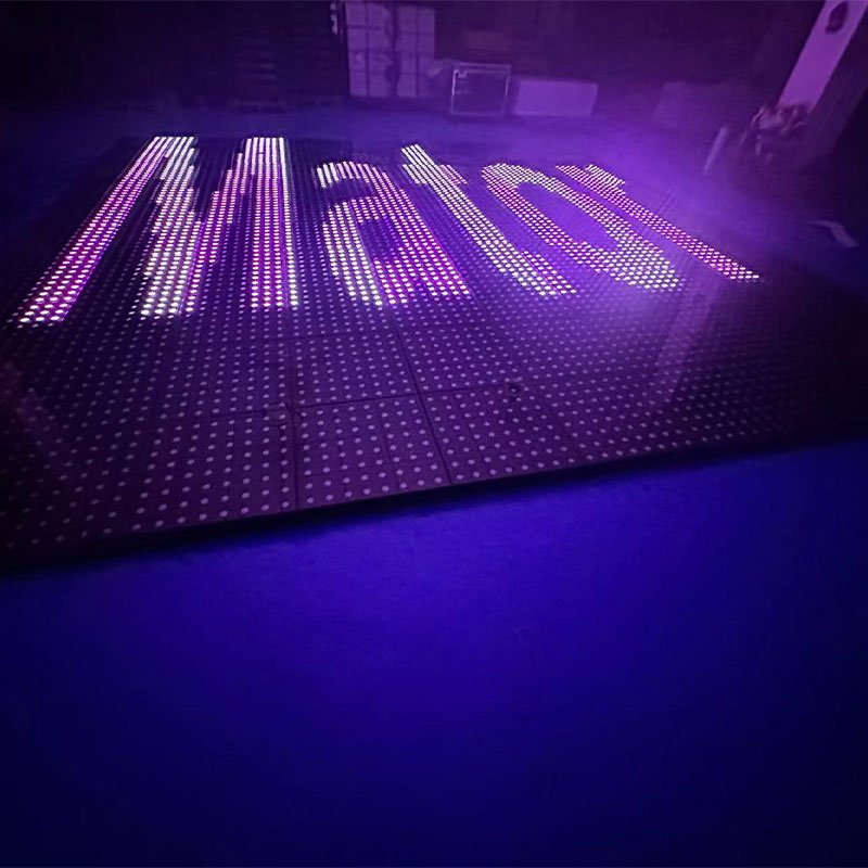 Commercial Outdoor LED Sensor Lights White Glitter Top Dance Floor for Parties Magnetic Vinyl DMX Control Scream Mirror
