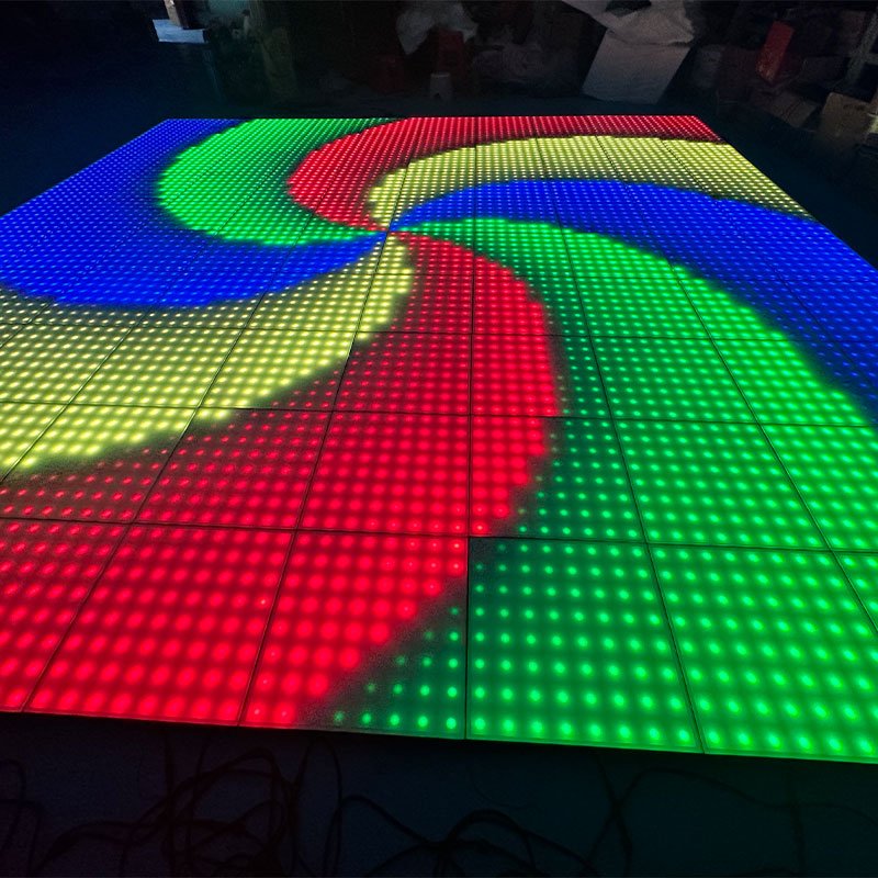 Commercial Outdoor LED Sensor Lights White Glitter Top Dance Floor for Parties Magnetic Vinyl DMX Control Scream Mirror