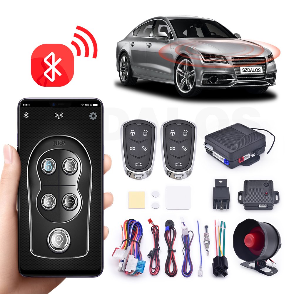 Universal Bluetooth Smart Phone App Car Alarm System Keyless Entry Anti-theft Features Compatible All Cars