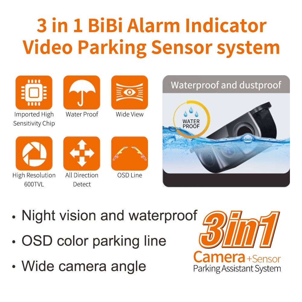 3in1 Hot Selling Car Parking Sensors System with 4 Sensors and LED Parking Display Auto Parking System