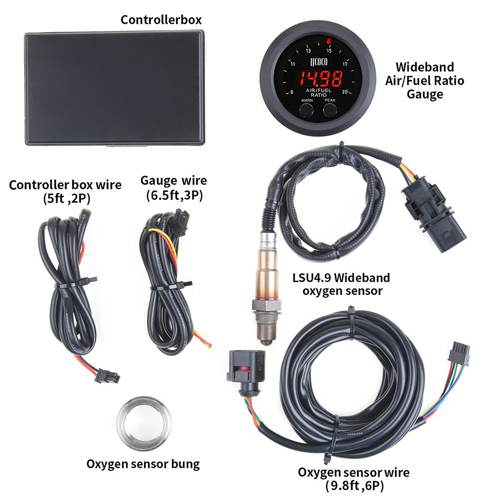 Universal Ultra-Thin Round 52MM Air Fuel ratio meter (oxygen sensor meter) with sensor package