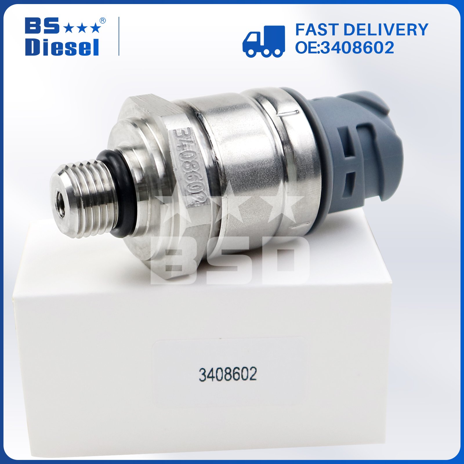 Auto Spare Parts Fuel Pressure Sensor 5594381 3408602 for Cummins QSK19 QSK38 QSK45 QSK50 QSK60 KTA19 Engine