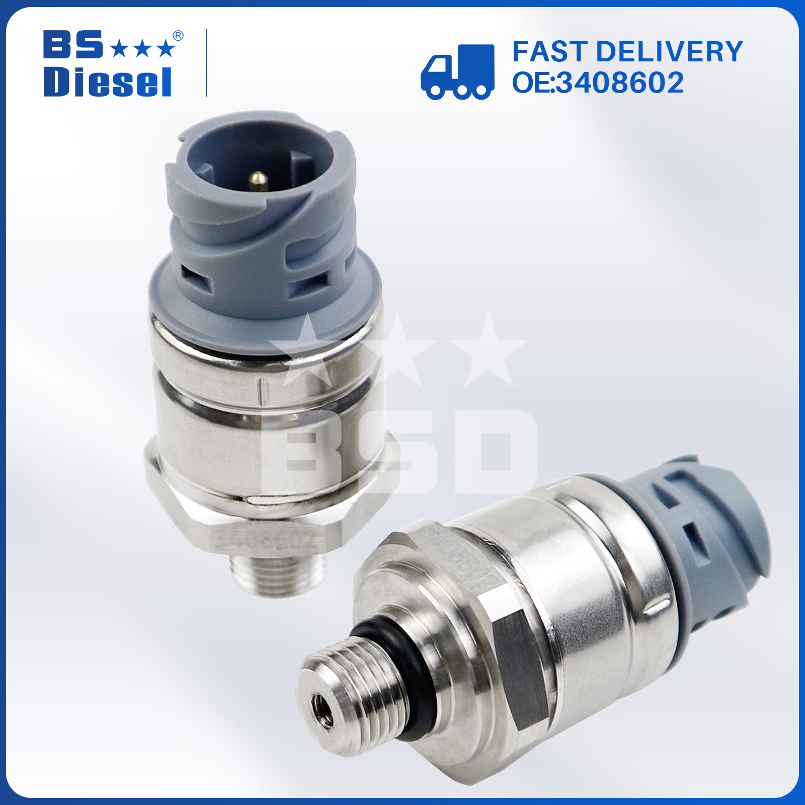 Auto Spare Parts Fuel Pressure Sensor 5594381 3408602 for Cummins QSK19 QSK38 QSK45 QSK50 QSK60 KTA19 Engine