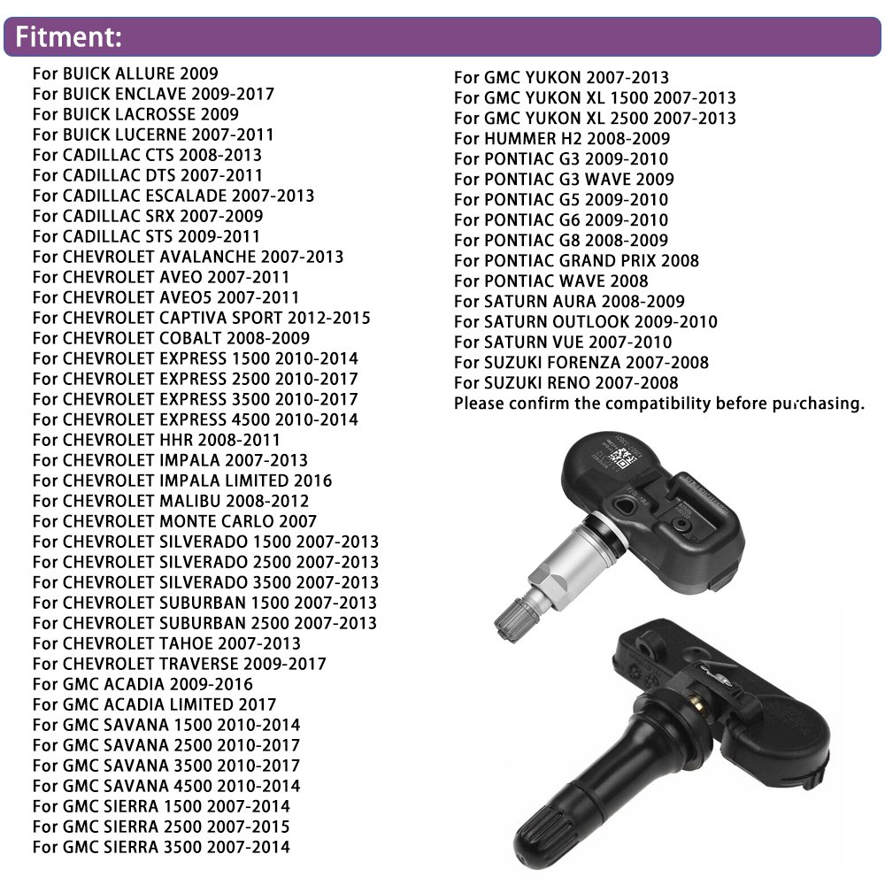 YQY Auto Parts Bluetooth OE 52940v100 Tire Pressure Monitoring Sensor for Honda Civic 2013