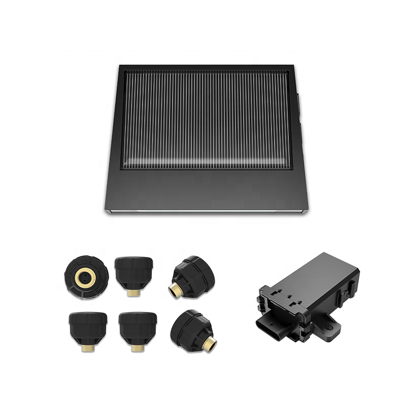 Tire Pressure Monitoring System Solar Wireless TPMS with 6 Tire Internal Sensors Digital LCD Display Auto Security Alarm TPMS
