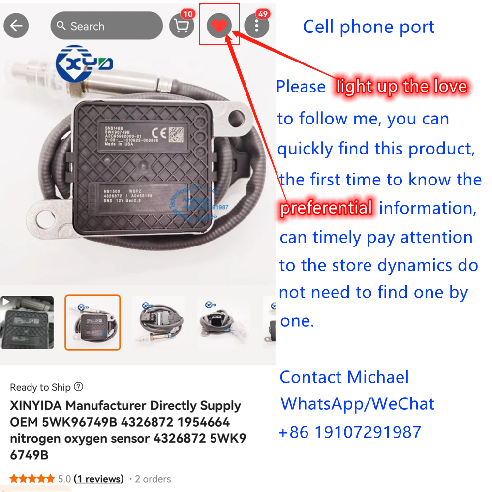 XINYIDA Truck SCR Parts Nox Sensor 5WK9 6680C ME230283 Nitrogen Oxygen Sensor 5WK96680C