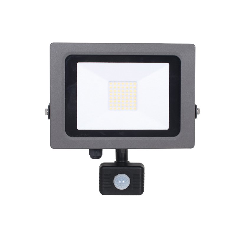 Pdlux PDF-50W IP65 30W 50W LED Outdoor PIR Motion Sensor Flood Light for Garage Car Park Construction Site