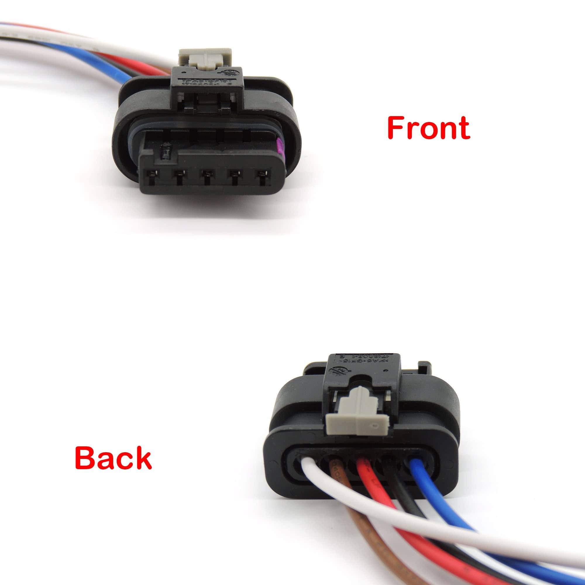 4F0973705 Mass Air Flow MAF Sensor Connector - 5 Pin 5 Wires Compatible for BMW VW Audi Connector Pigtail 4F0973705
