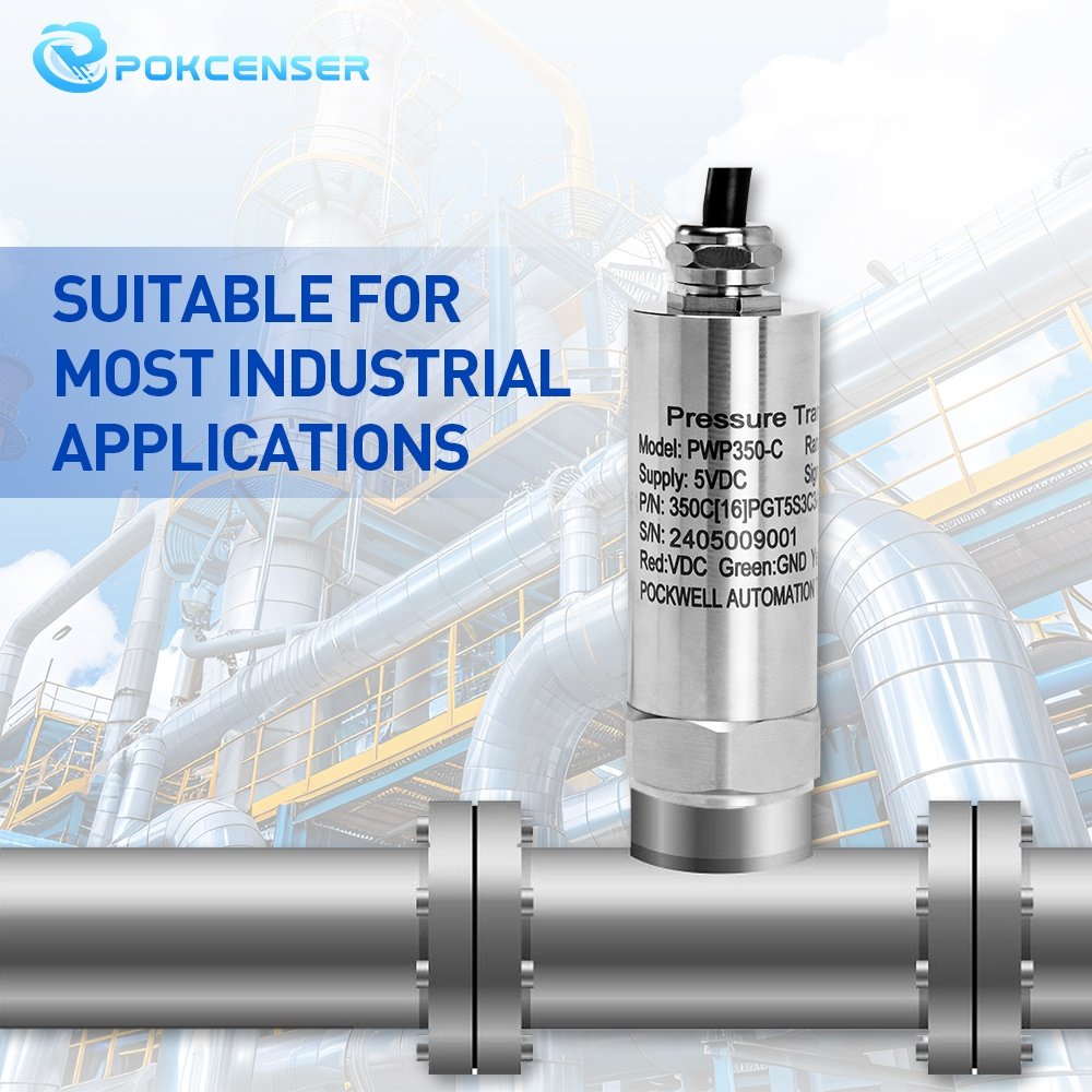 Pokcenser Smart Pressure Transducer 420ma RS485 Air Oil Liquid Water Pressure Sensor Transmitter